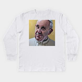 Face of Pope Francis Kids Long Sleeve T-Shirt